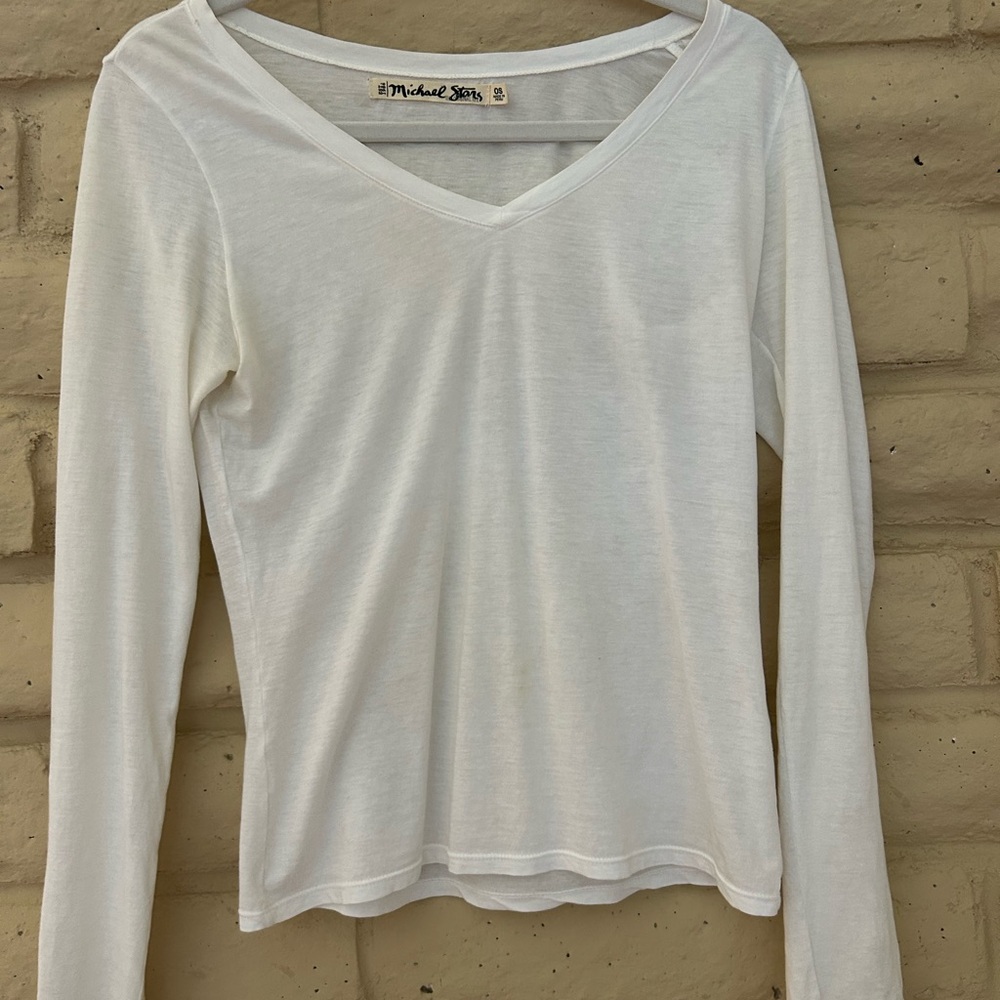 Michael Stars Cream Fitted Blouse